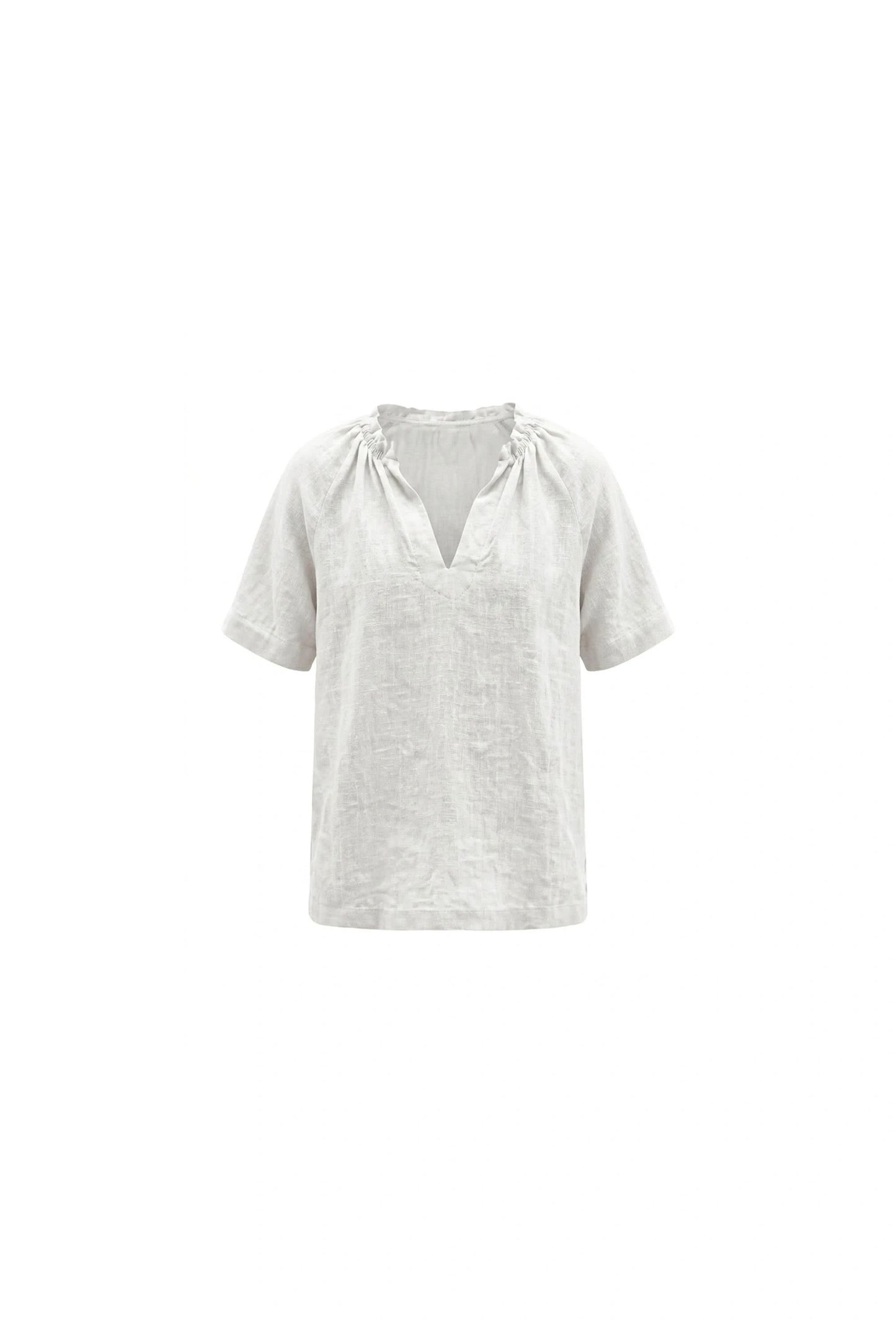White Pure Linen Blouse