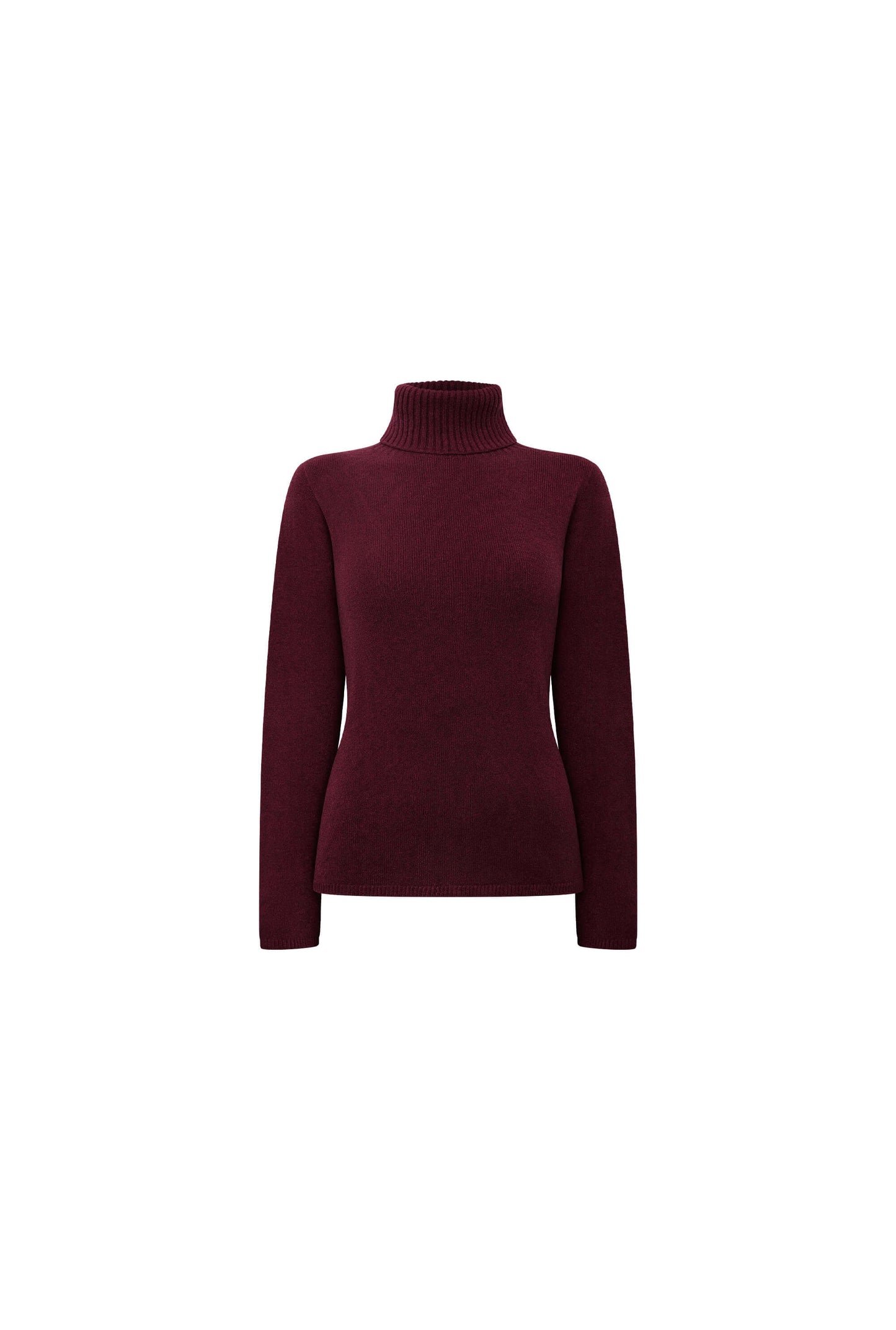 Wine Polo Neck Jumper