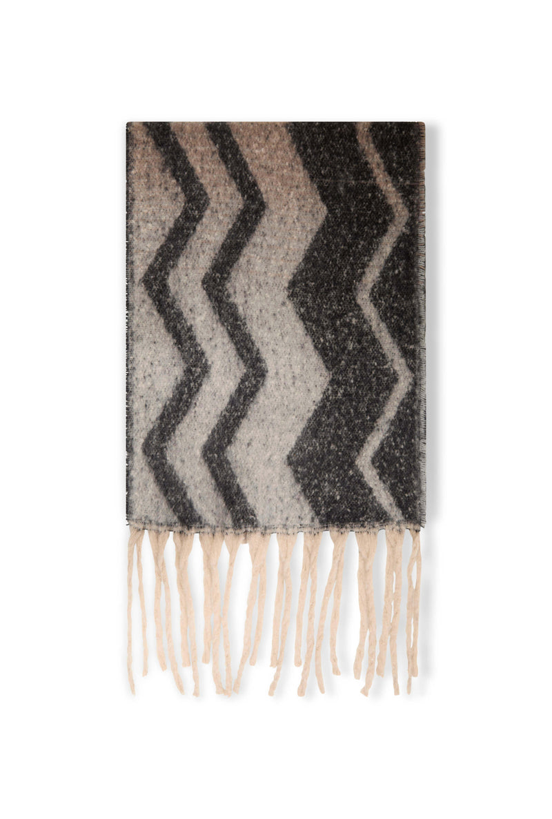 Zig Zag Black Scarf