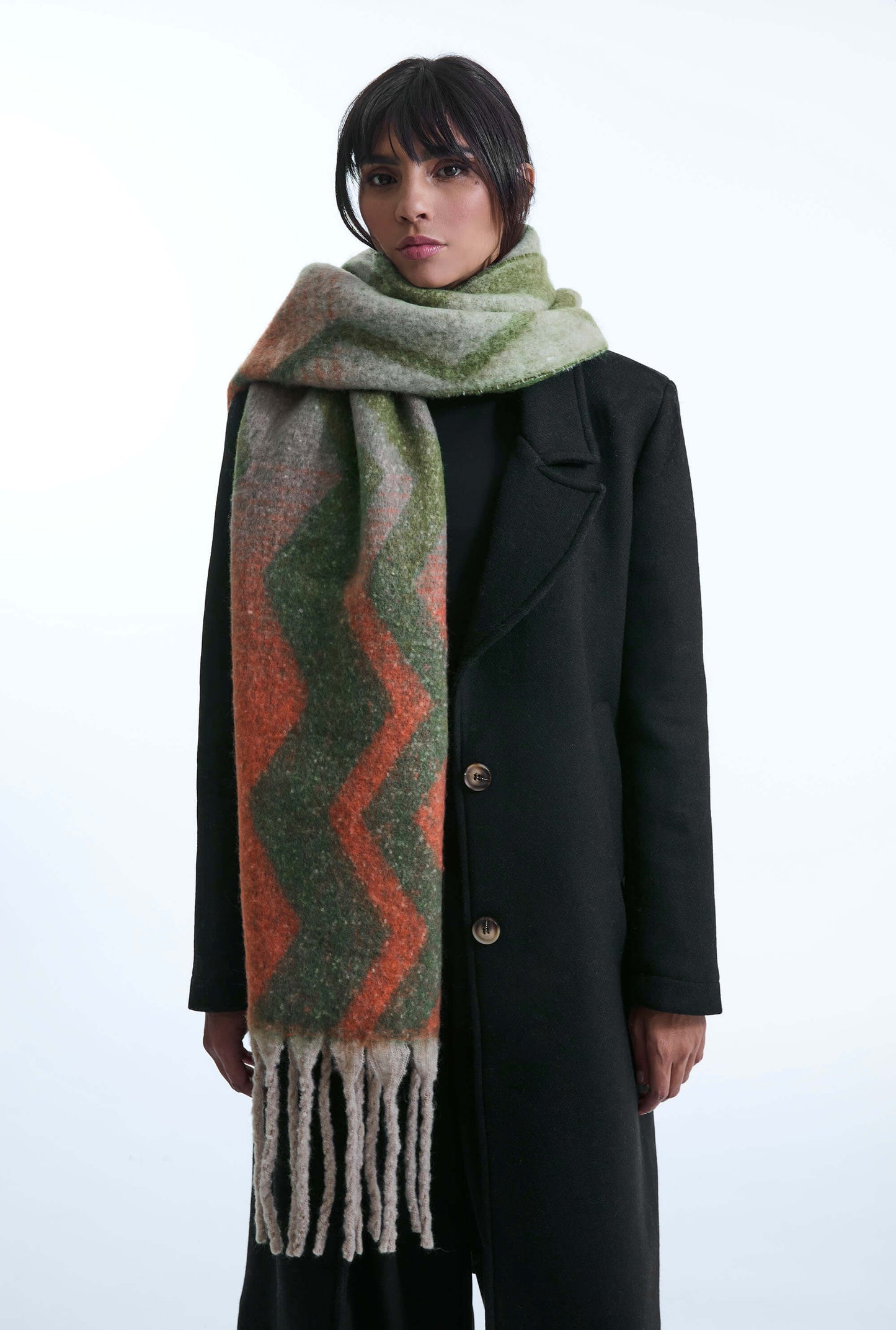 Zig Zag Green Scarf