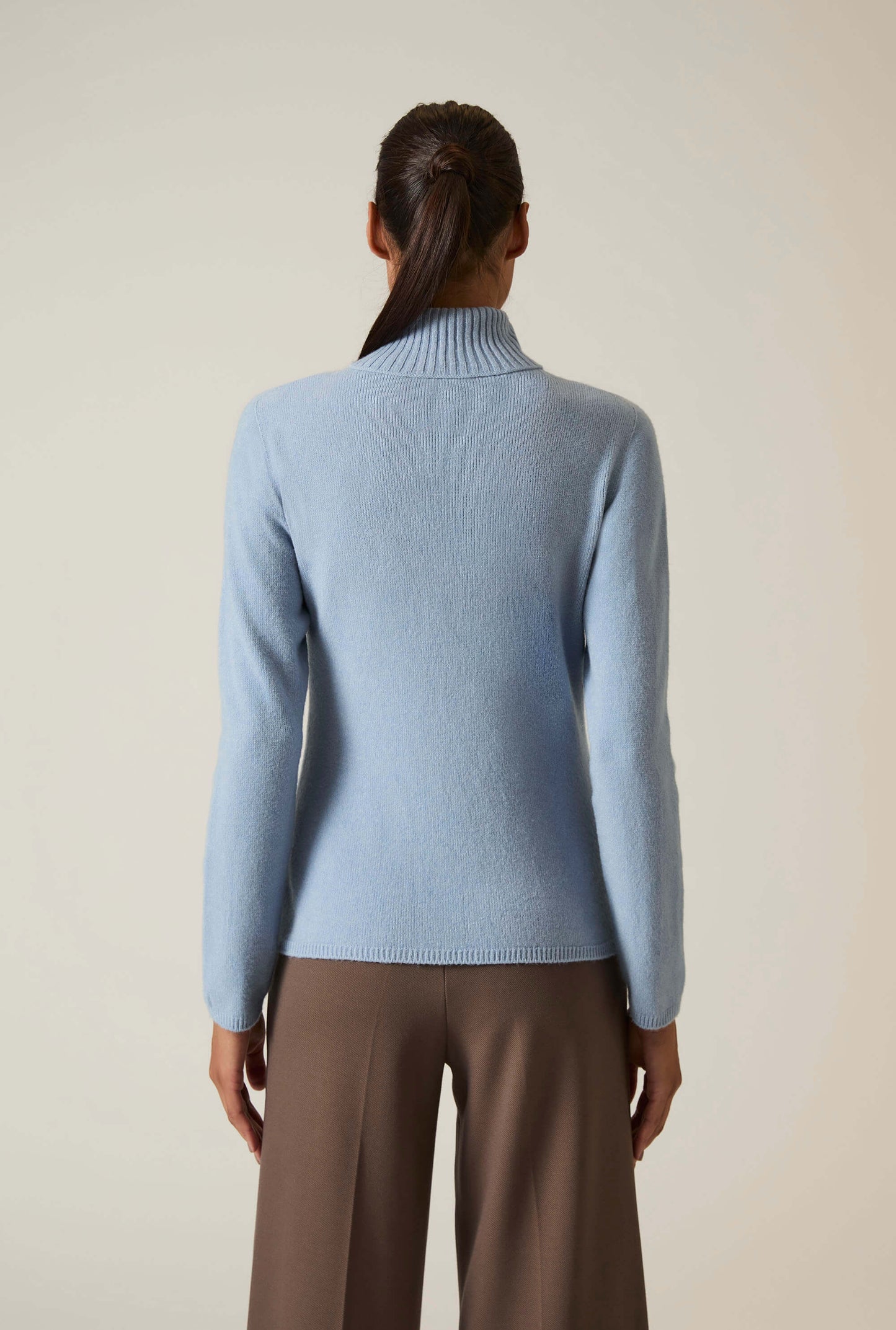 Pale Blue Polo Neck Jumper