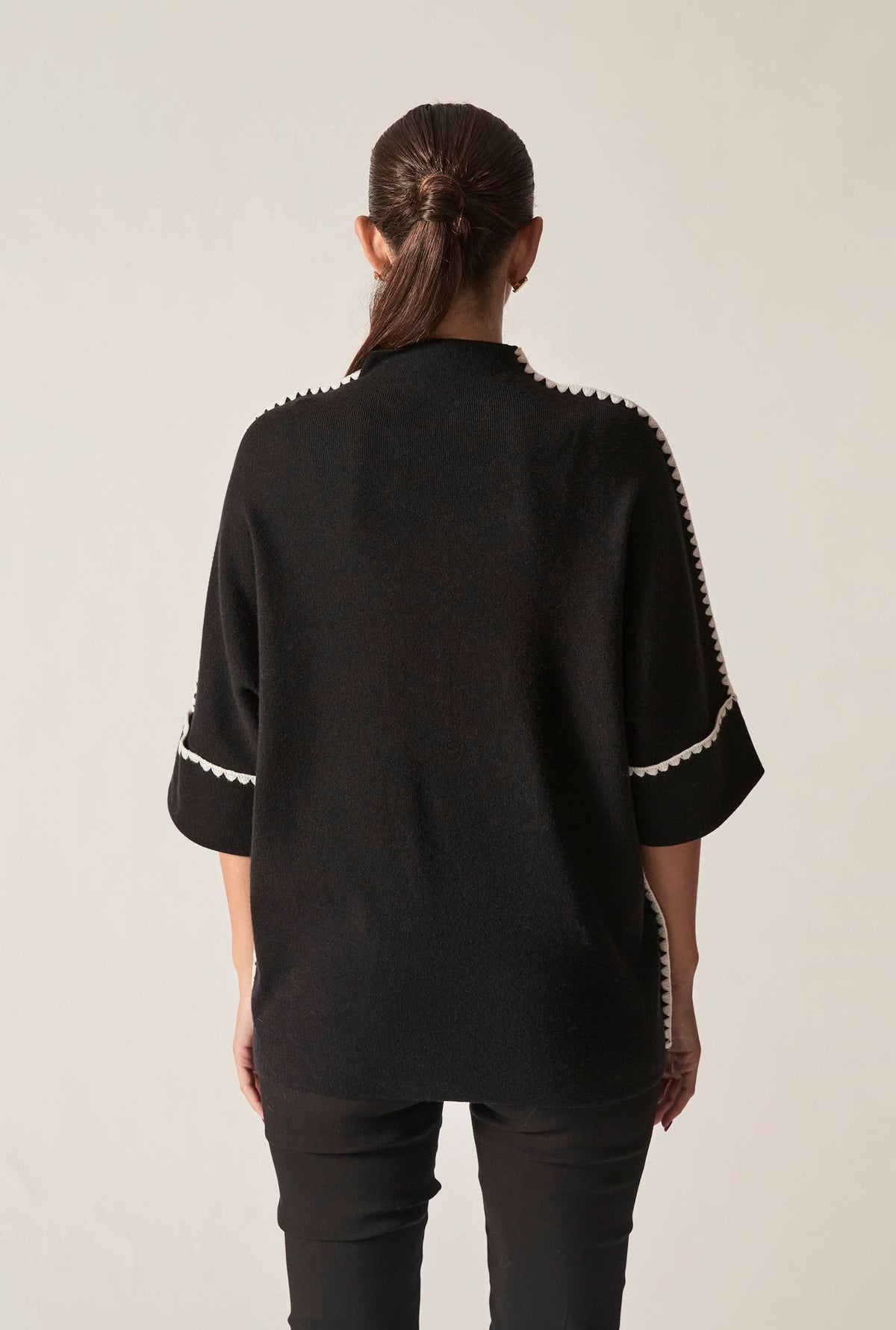 Black Contrast Trim Jumper
