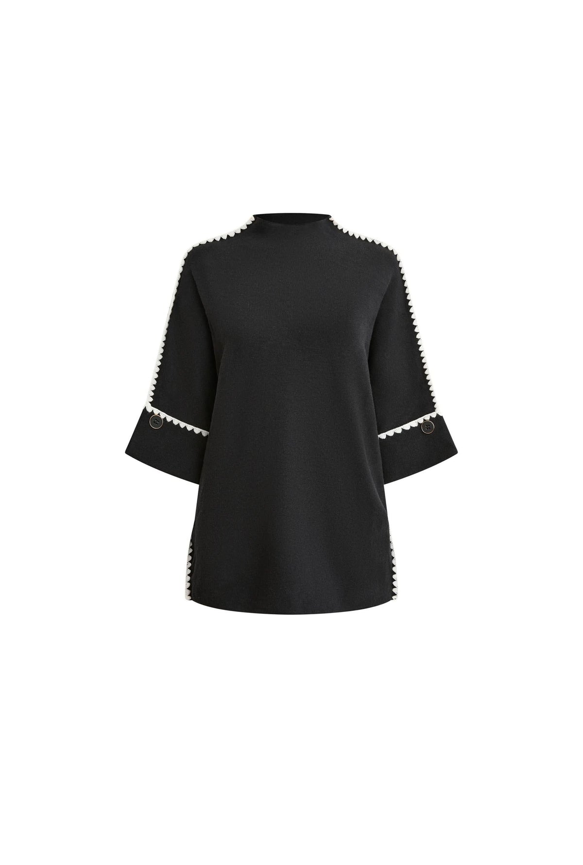 Black Contrast Trim Jumper