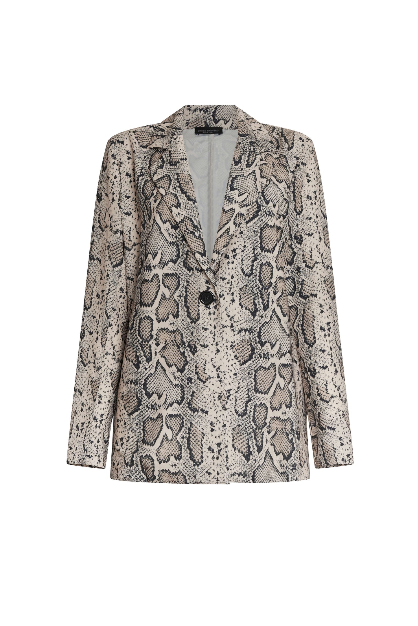 Python Print Blazer Beige