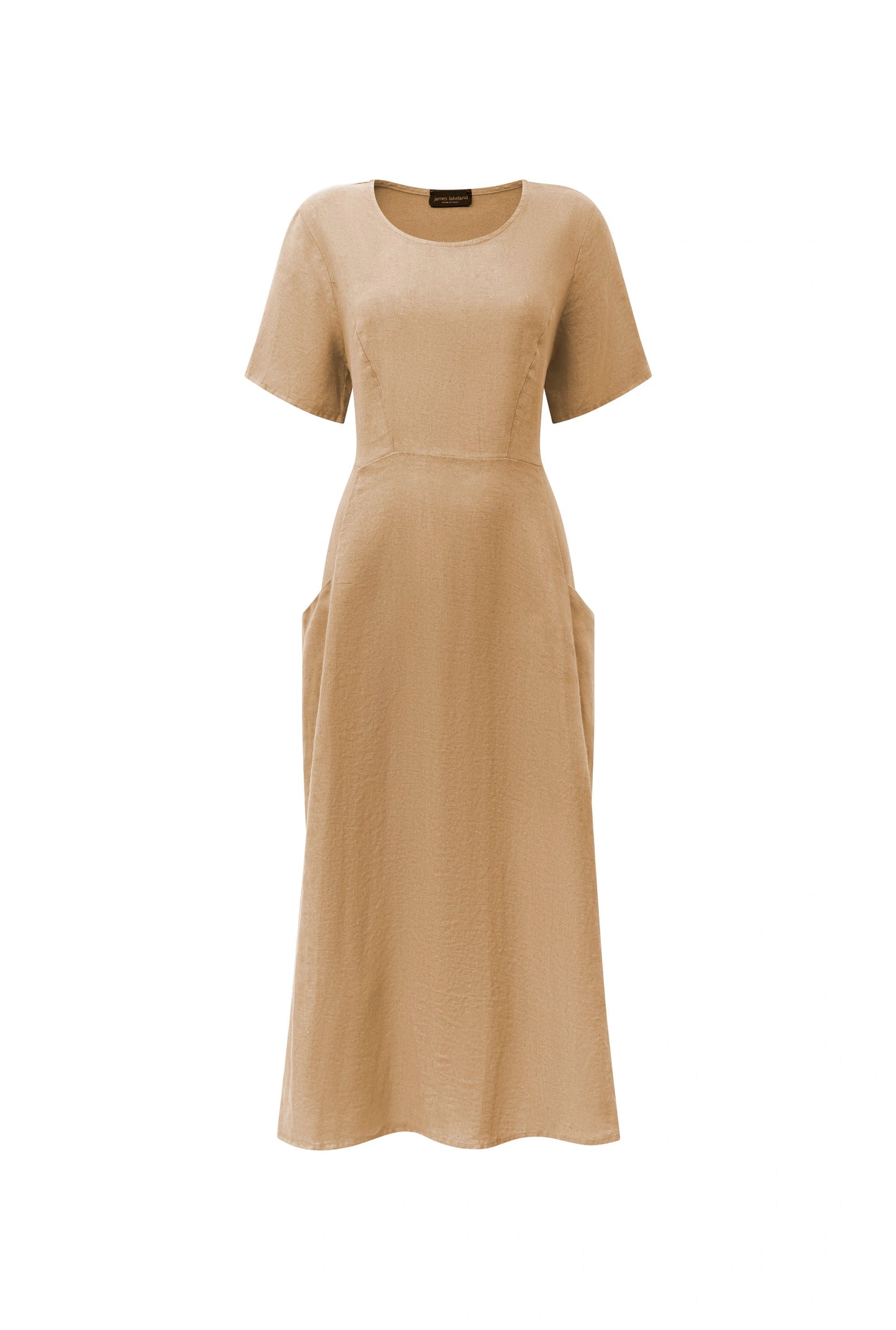 Sand Linen Midi Dress