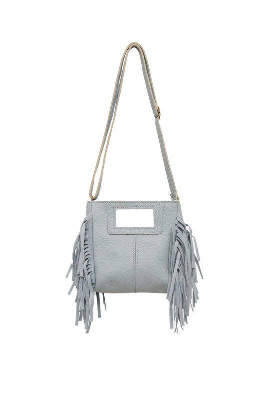 Pale Blue Fringe Bag