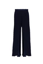 Pleated Cropped Trousers Navy