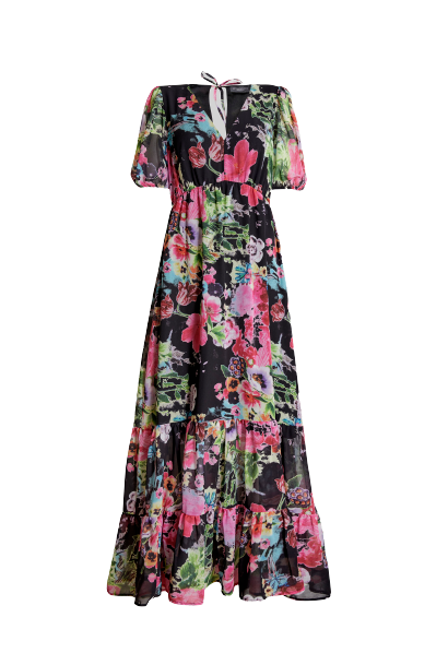 Floral V-neck Midi Dress