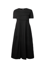 Pin Tuck Pocket Midi Dress Black - James Lakeland