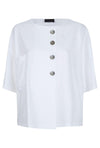 4 Button James Lakeland Ladies Pocket Top in White