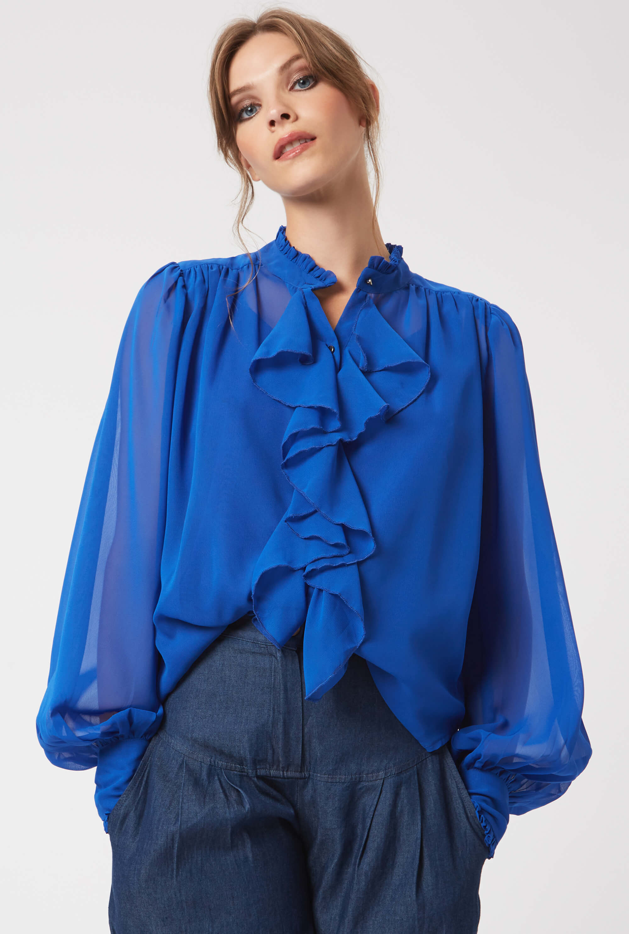 Chiffon Ruffle Shirt | James Lakeland