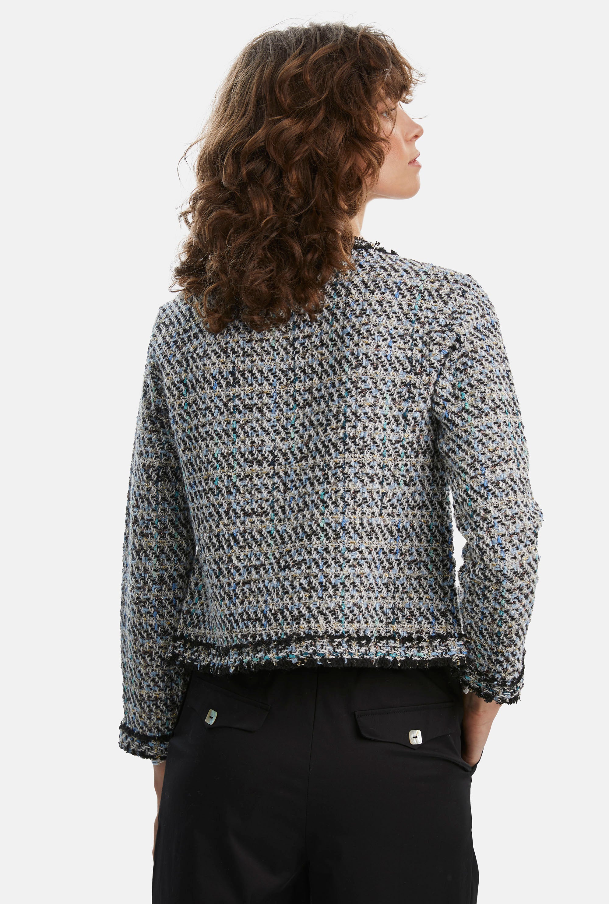 Short black tweed clearance jacket