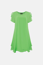 Short Sleeve Wave Hem Dress Green - James Lakeland