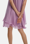 Short Sleeve Wave Hem Dress Lilac - James Lakeland