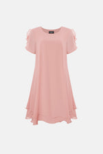 Short Sleeve Wave Hem Dress Pale Pink - James Lakeland