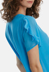 Short Sleeve Wave Hem Dress Turquoise - James Lakeland