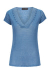 Crochet Detail V Neck T-shirt (6879305007260)
