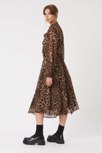 Leopard Print Midi Ruffle Dress - James Lakeland