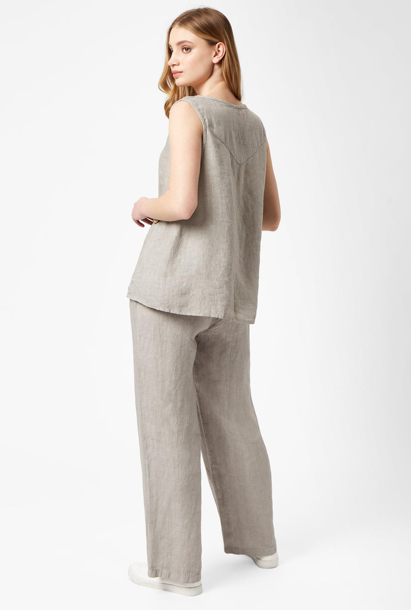 Linen Sleeveless Top (6932476952732)