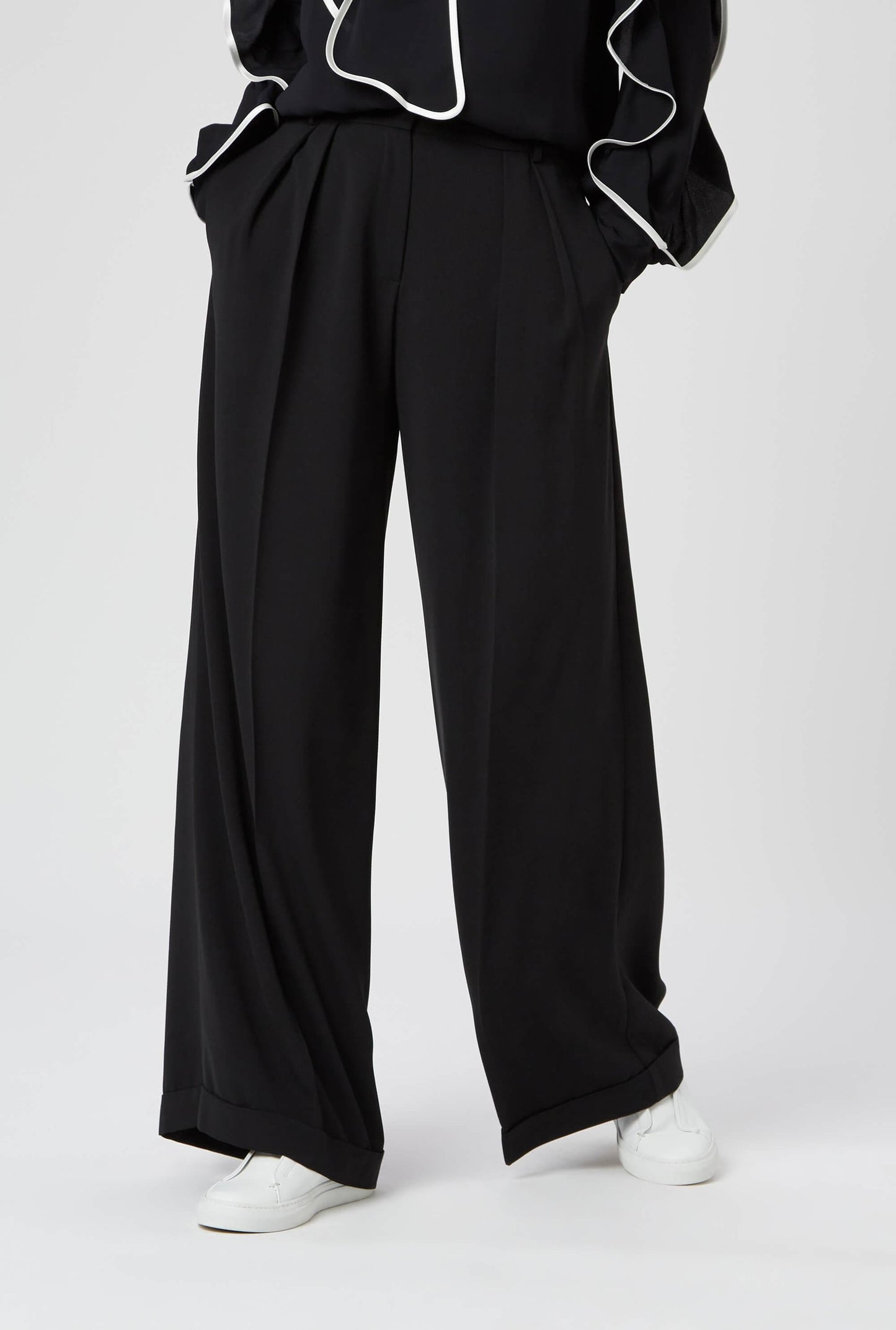Pin Tuck Flared Trousers - James Lakeland