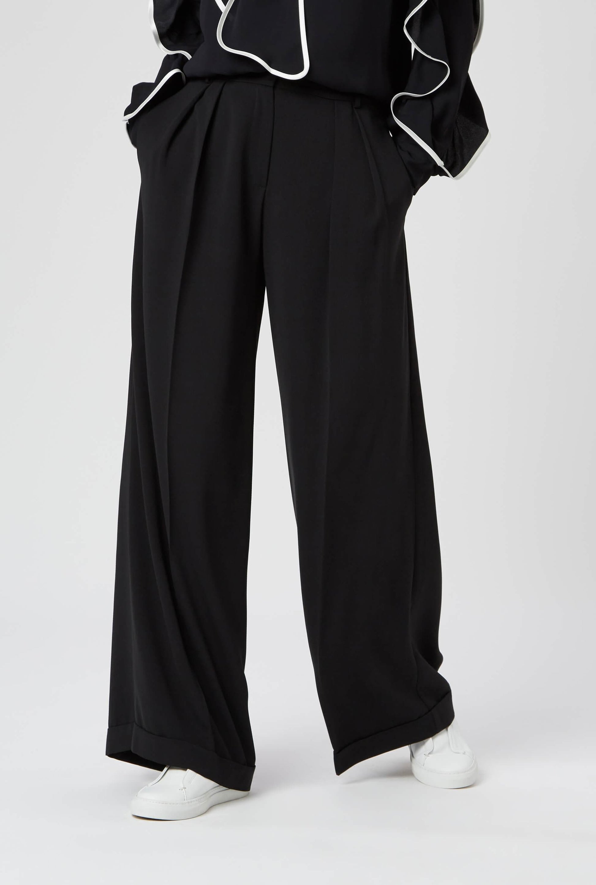 Pin Tuck Flared Trousers - James Lakeland