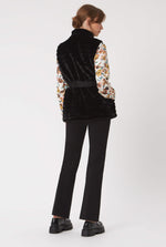 Ribbed Faux Fur Gilet with Belt - James Lakeland