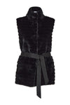 Ribbed Faux Fur Gilet with Belt - James Lakeland