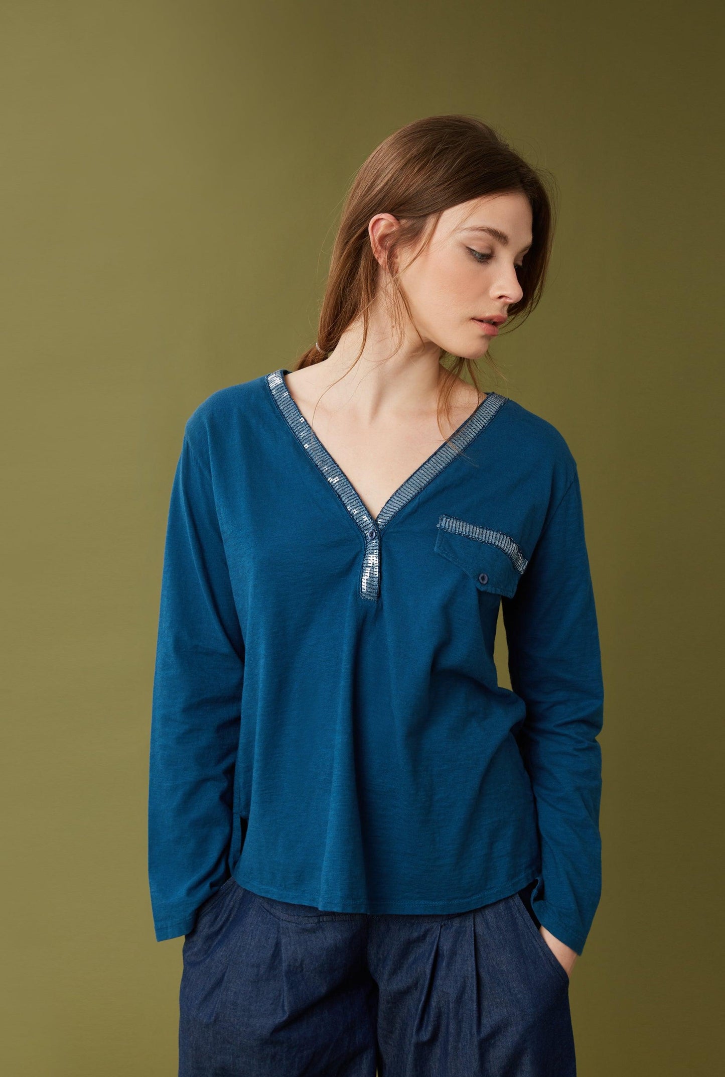 Sequin Trim Top (6923547771036)